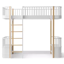 Oliver Furniture Lit Mezzanine Wood Original - Blanc/Chêne