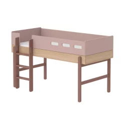 Flexa Popsicle Lit Enfant Mi-hauteur échelle Droite Popsicle - Chêne/Cherry