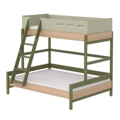 Flexa Popsicle Lit Familial Superposé échelle Inclinée Popsicle - Chêne/Kiwi