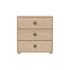Flexa Popsicle Commode 3 Tiroirs Popsicle - Chêne/Kiwi