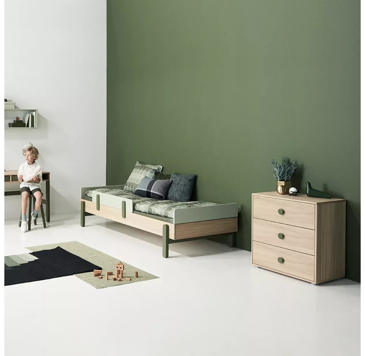 Flexa Popsicle Commode 3 Tiroirs Popsicle - ChĂȘne/Kiwi â Image 4