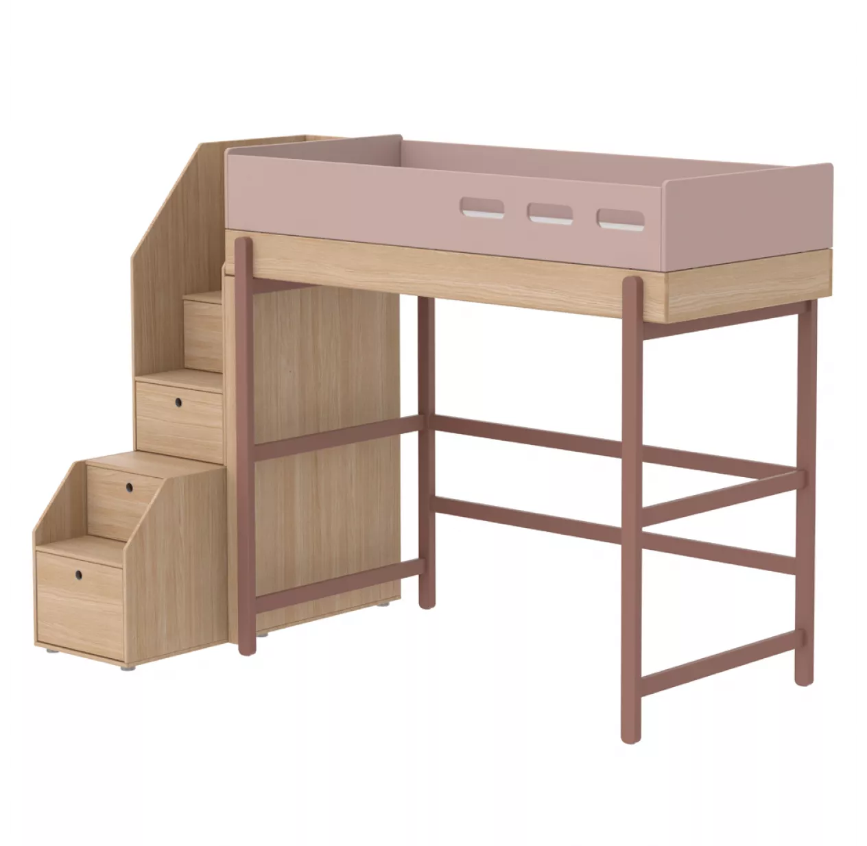 Flexa Popsicle Lit Mezzanine Escalier Popsicle - ChĂȘne/Cherry