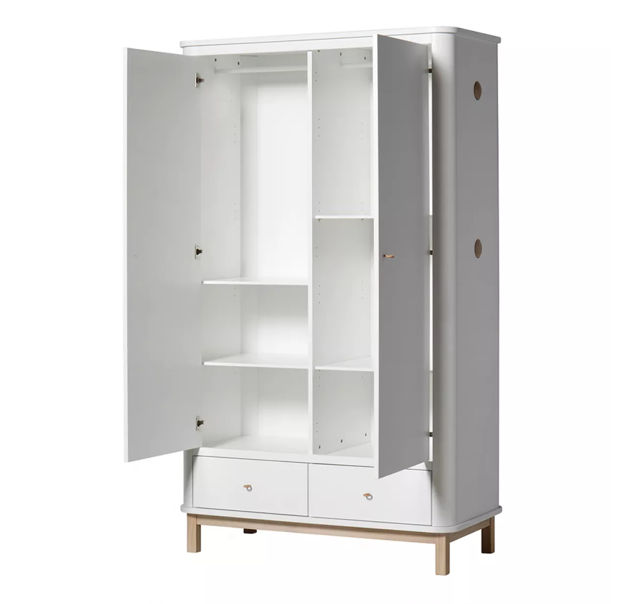 Oliver Furniture Armoire 2 Portes Wood - ChĂȘne / Blanc â Image 3