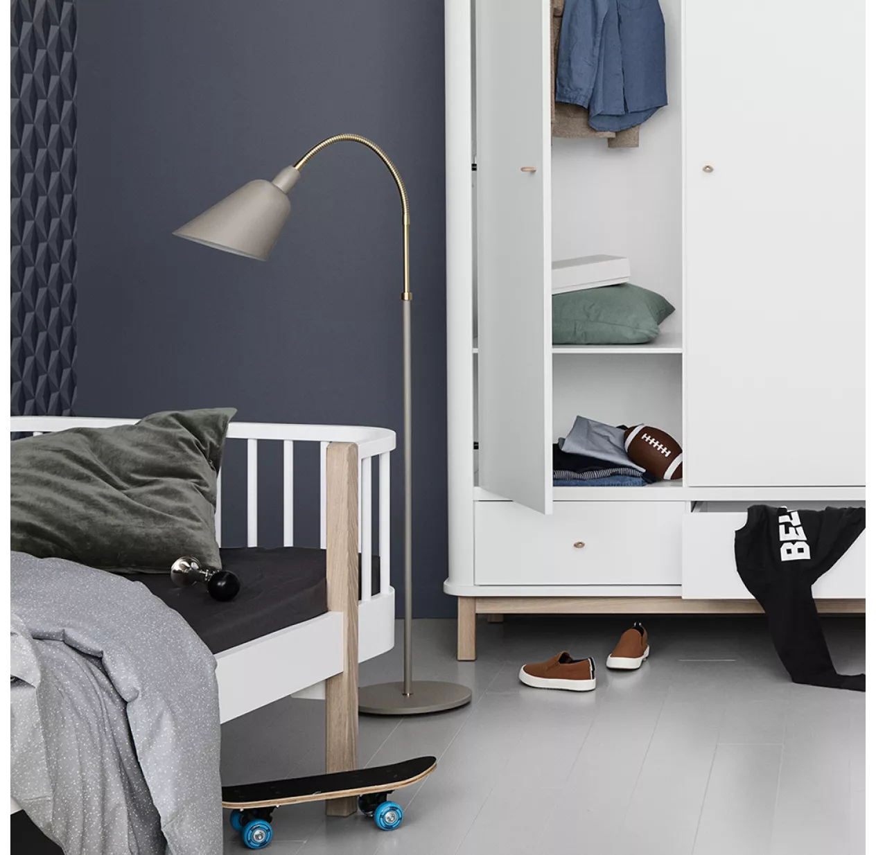 Oliver Furniture Armoire 2 Portes Wood - ChĂȘne / Blanc â Image 9