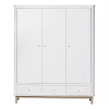 Oliver Furniture Armoire 3 Portes Wood - Chêne / Blanc