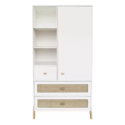 Theo Armoire En Cèdre Et Rotin Marélia - Blanc