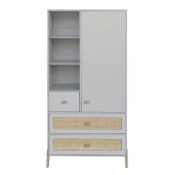 Theo Armoire En Cèdre Et Rotin Marélia - Lune