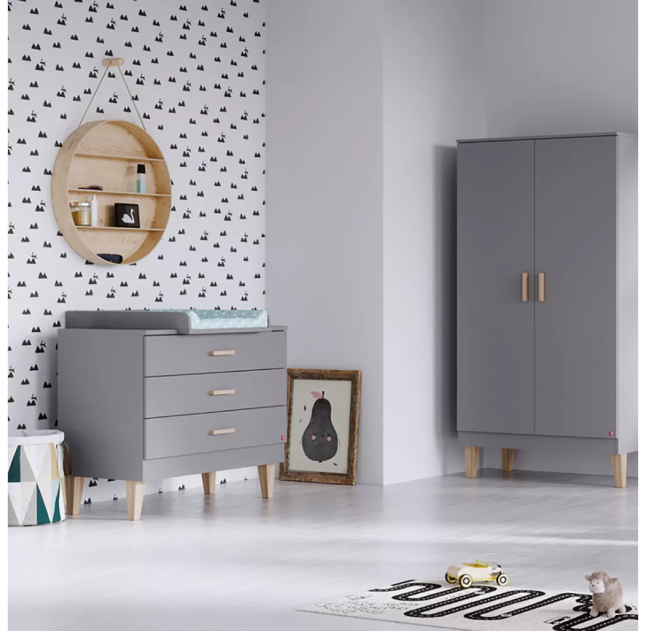 VOX Armoire 2 Portes Lounge - Gris Clair â Image 2