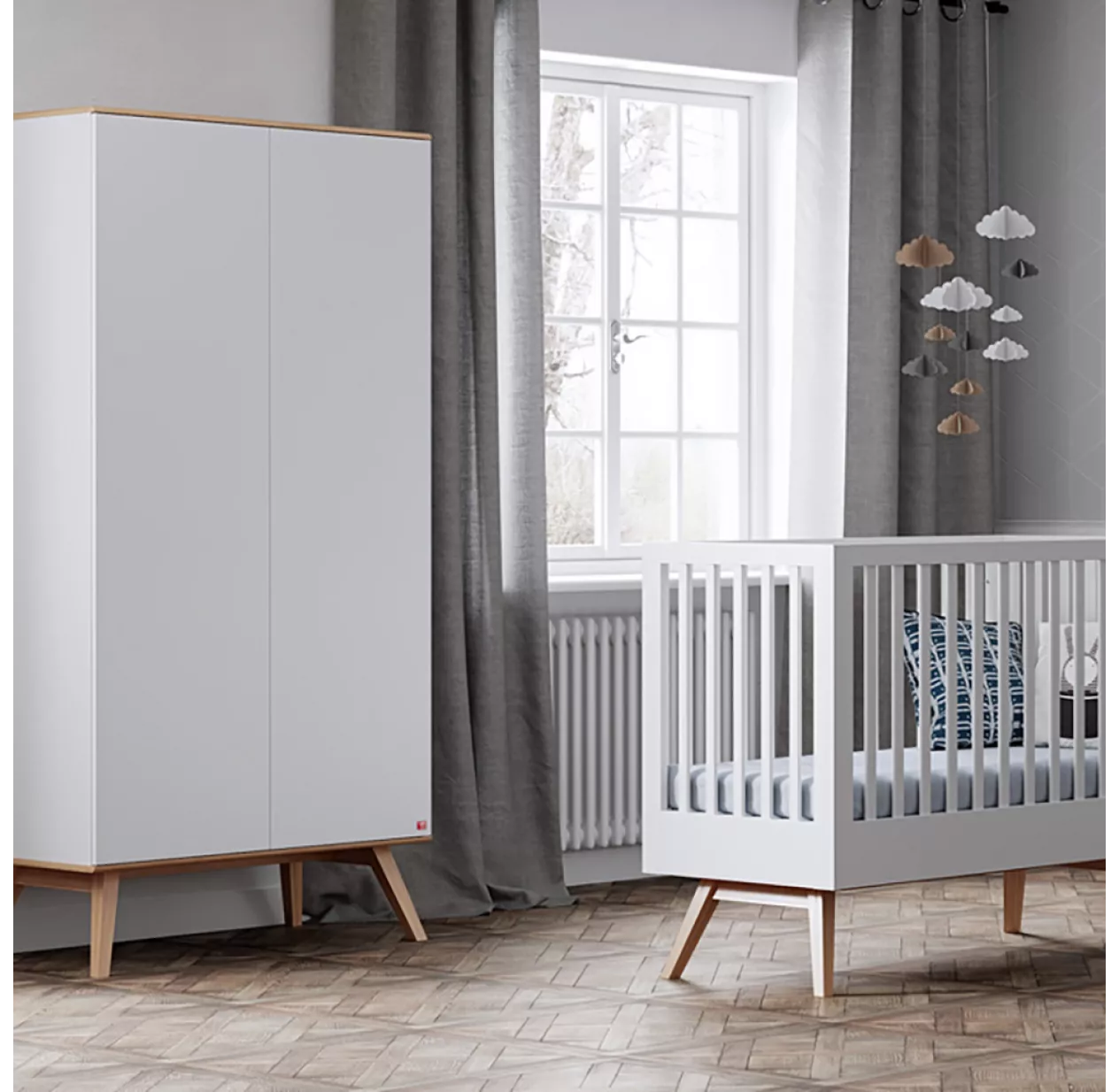 VOX Armoire 2 Portes Nature - Blanc – Image 2