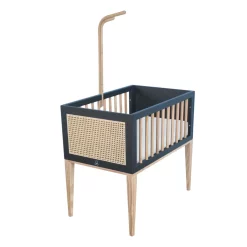 Theo Berceau Bois Et Cannage Rotin Nami - Noir