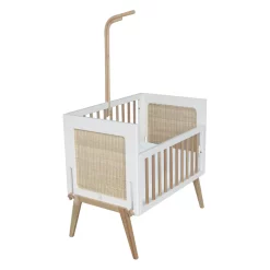 Theo Berceau Cododo Cèdre Et Rotin Marélia - Blanc