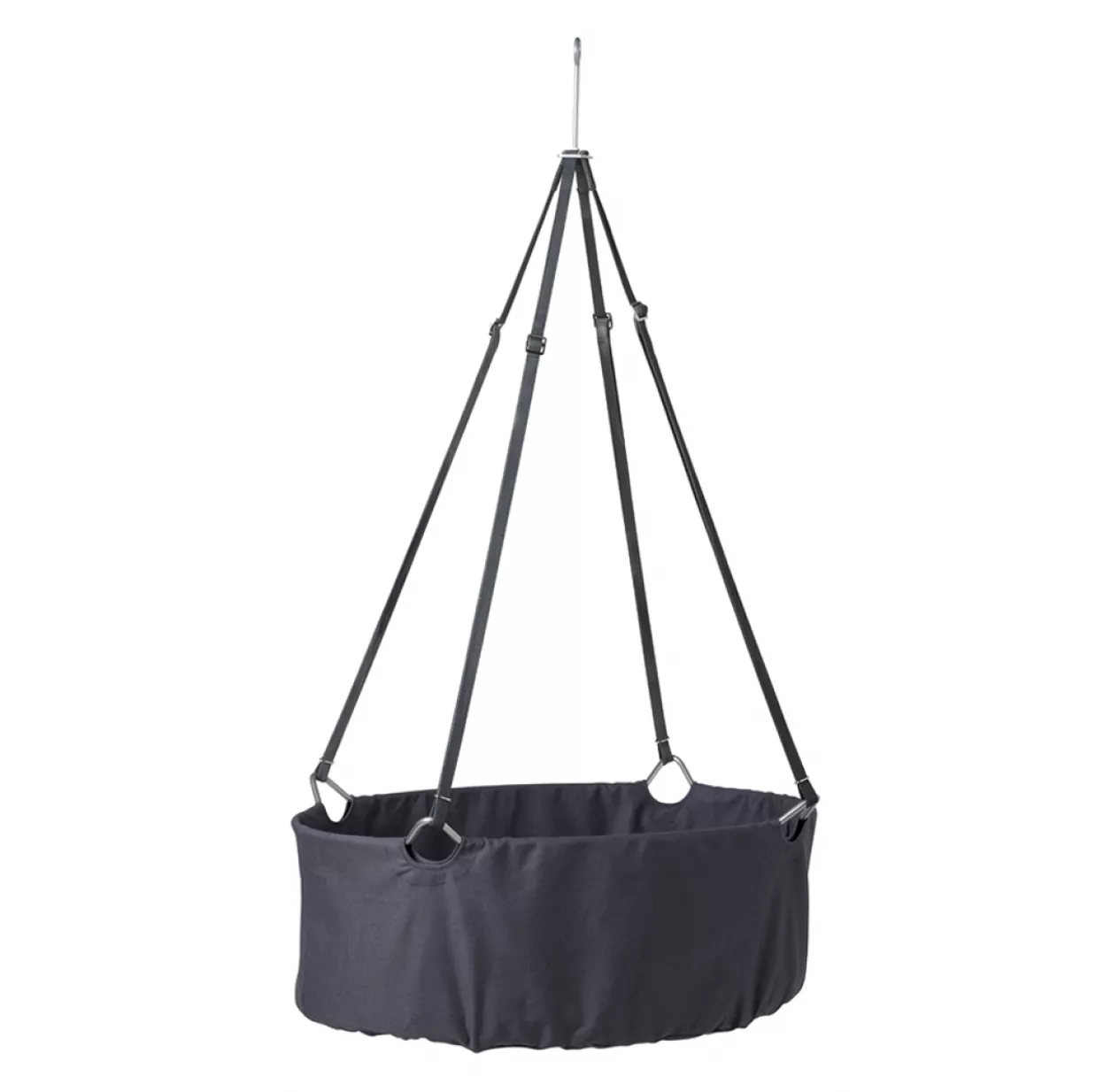 Berceau Suspendu Leander Avec Matelas Et Sangles - Gris Anthracite