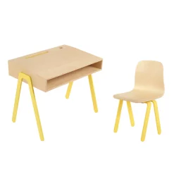 In2Wood Bureau Et Chaise Enfant 2-6 Ans - Jaune