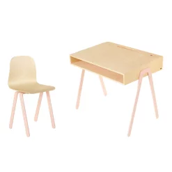 In2Wood Bureau Et Chaise Junior 7-10 Ans - Rose Poudré