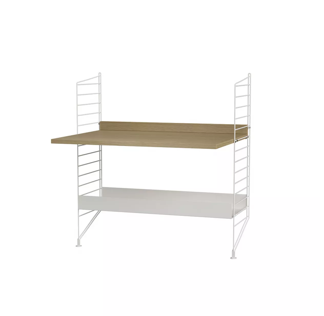 String Furniture Bureau Mural évolutif 80 X 85 Cm - Chêne/Blanc