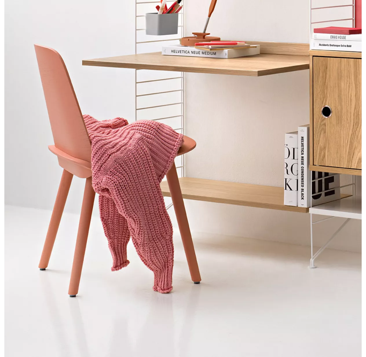 String Furniture Bureau Mural évolutif 80 X 85 Cm - Chêne/Blanc – Image 2