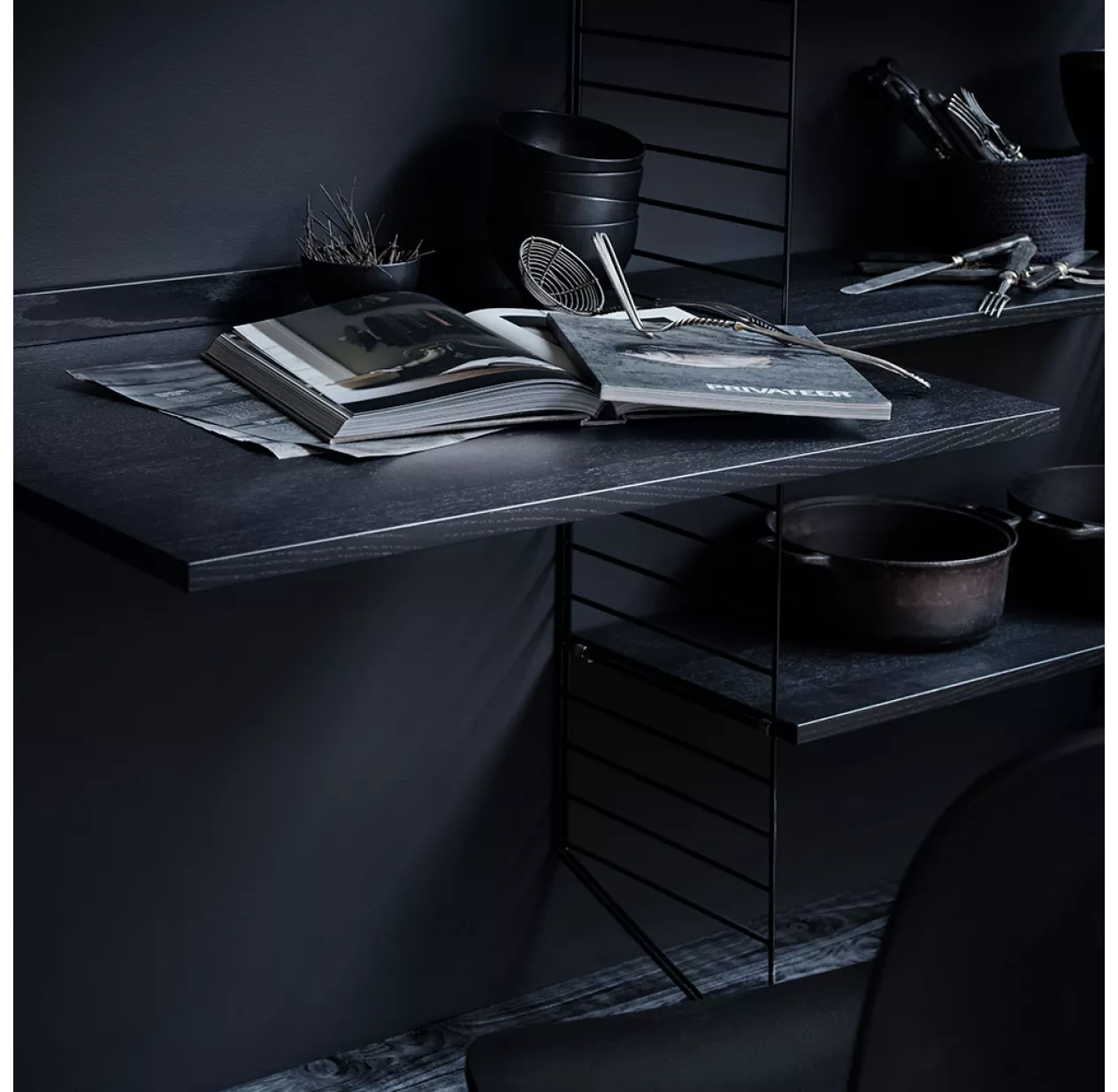 String Furniture Bureau Mural évolutif 80 X 85 Cm - Noir – Image 2