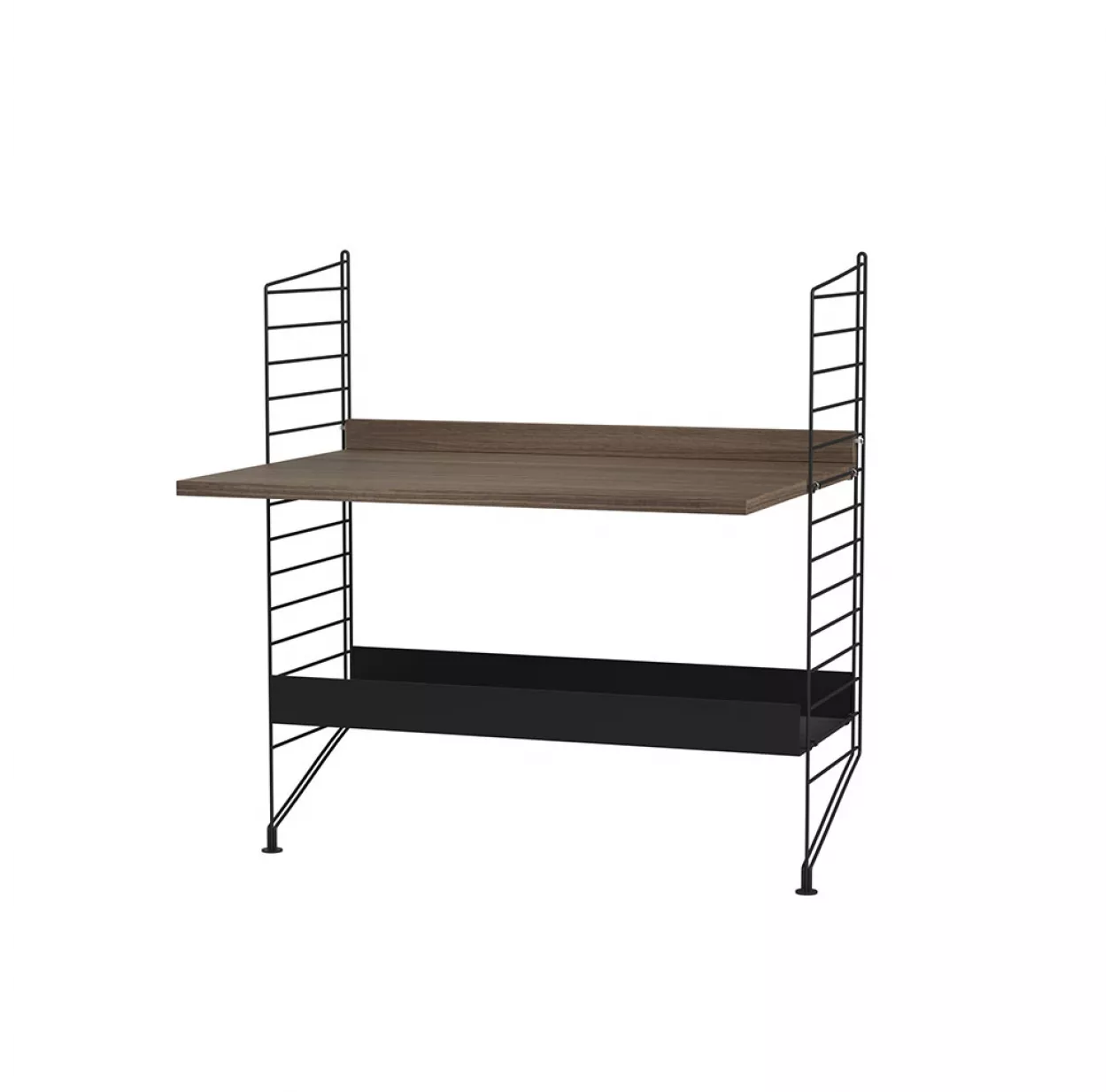 String Furniture Bureau Mural évolutif 80 X 85 Cm - Noyer/Noir