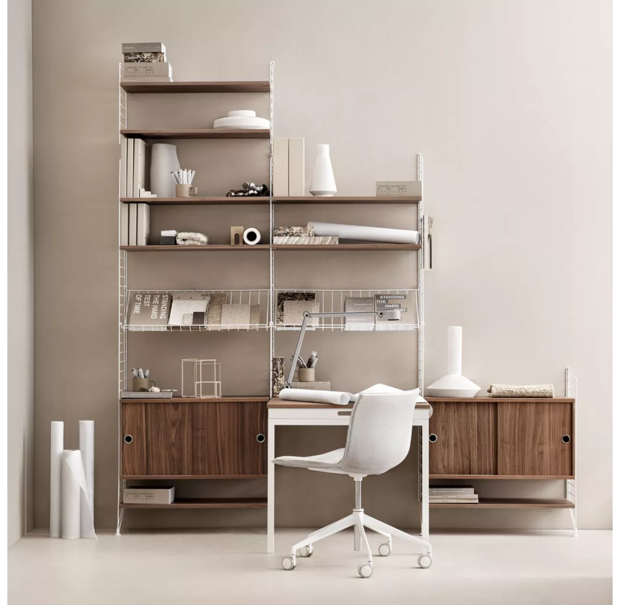 String Furniture Bureau Mural Ă©volutif 80 X 85 Cm - Noyer/Noir â Image 2