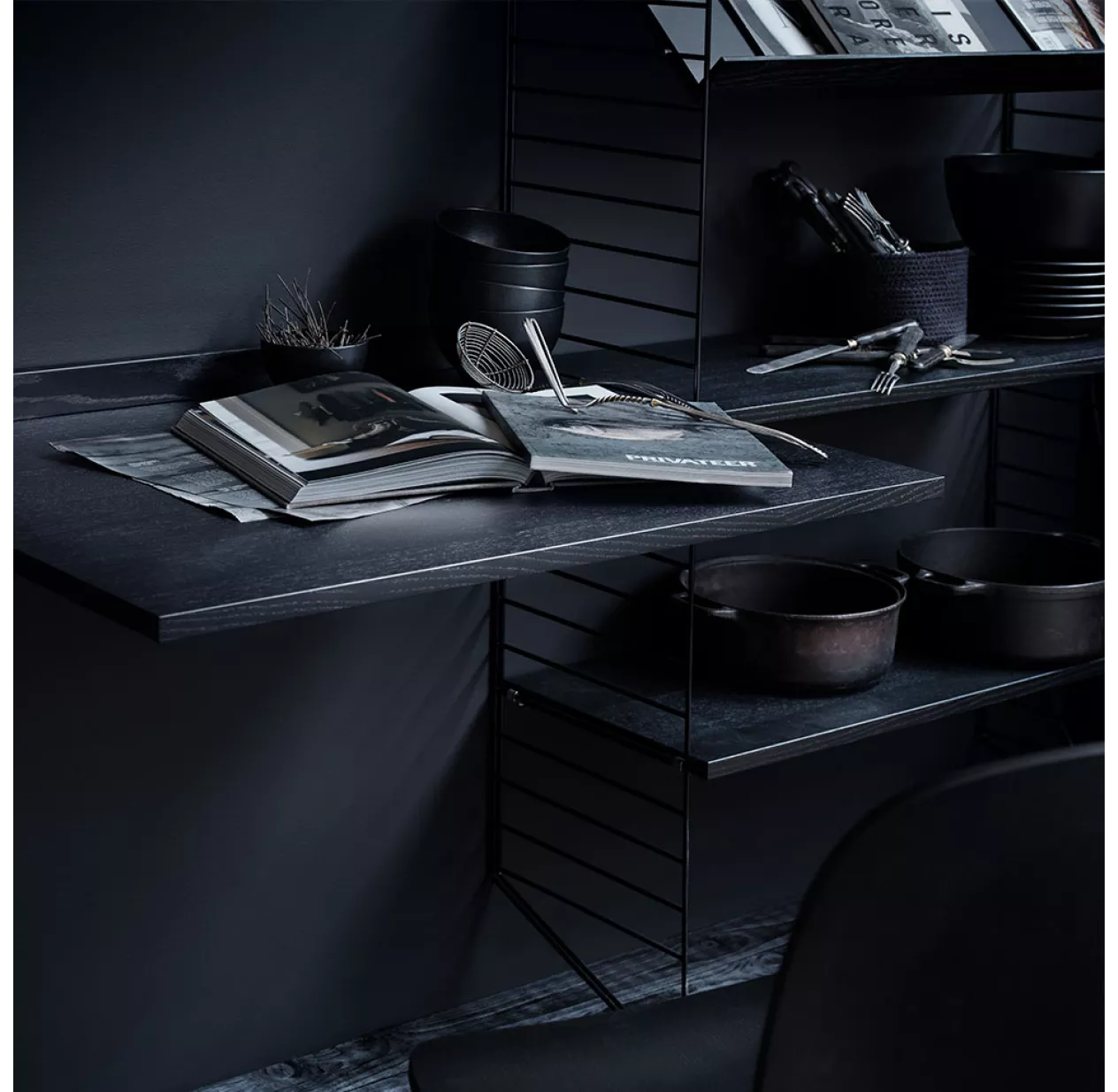 String Furniture Bureau Mural évolutif - Noir – Image 2