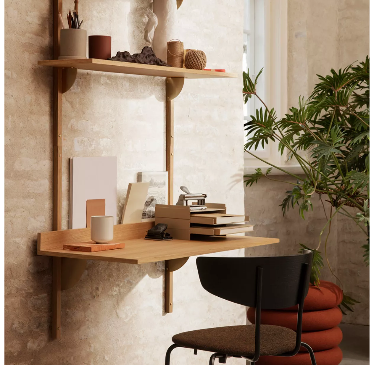 Ferm LIVING Bureau Mural Sector - ChĂȘne/Laiton â Image 2