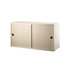 String Furniture Caisson 2 Portes Coulissantes 78 Cm - Frêne