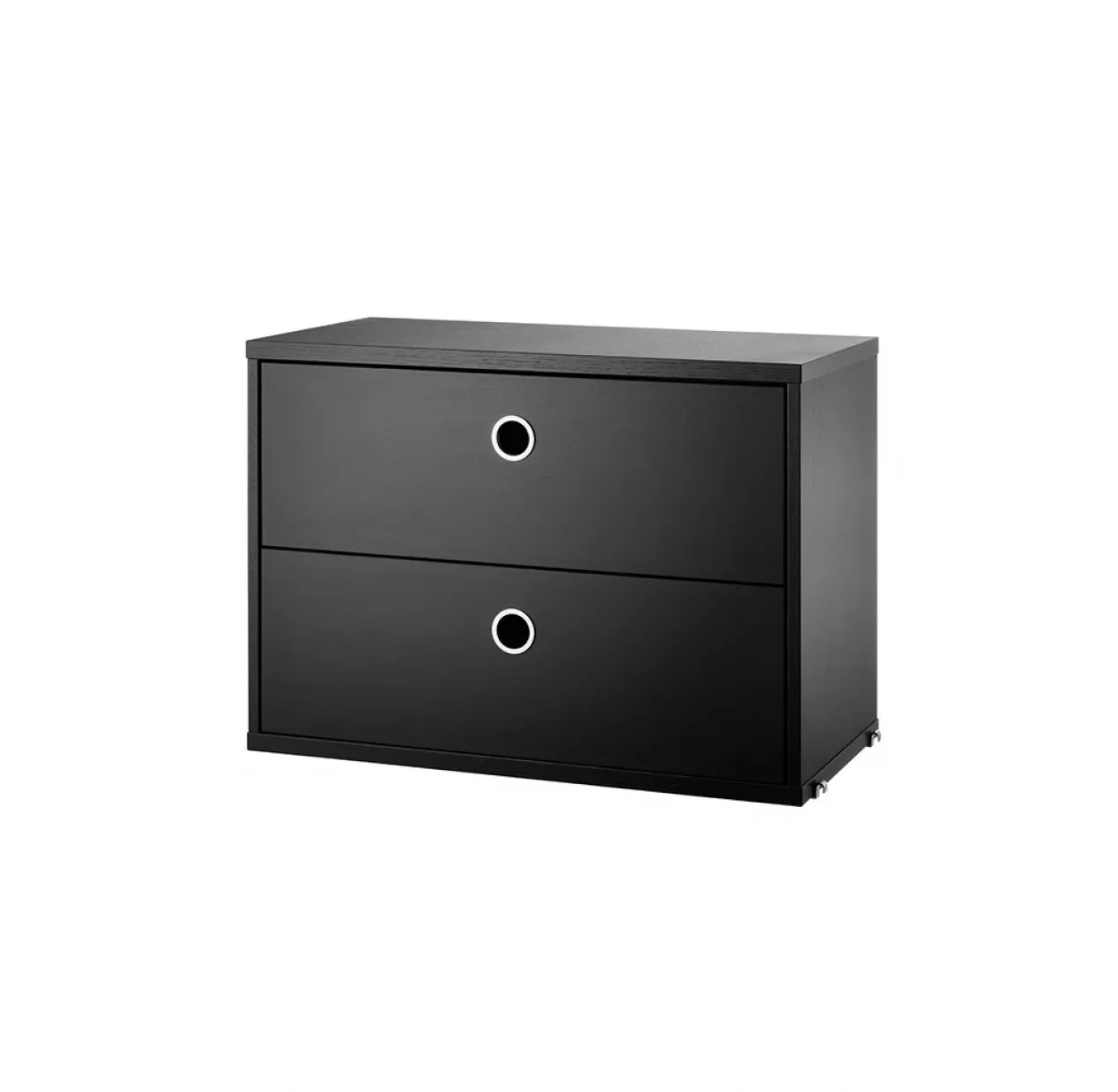 String Furniture Caisson 2 Tiroirs 58 X 30 Cm - Noir