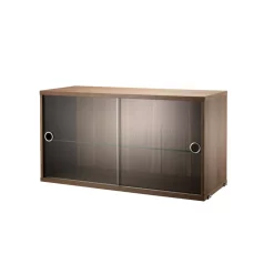 String Furniture Caisson 2 Portes Vitrées Coulissantes - Noyer