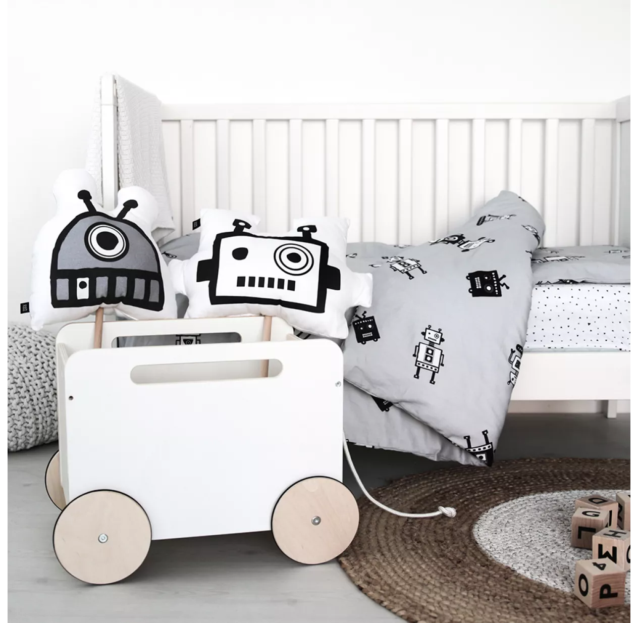 Ooh Noo Coffre à Jouets Sur Roues Toy Chest - Blanc – Image 3