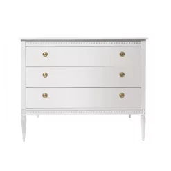 Gustavienne Commode 3 Tiroirs - Blanc