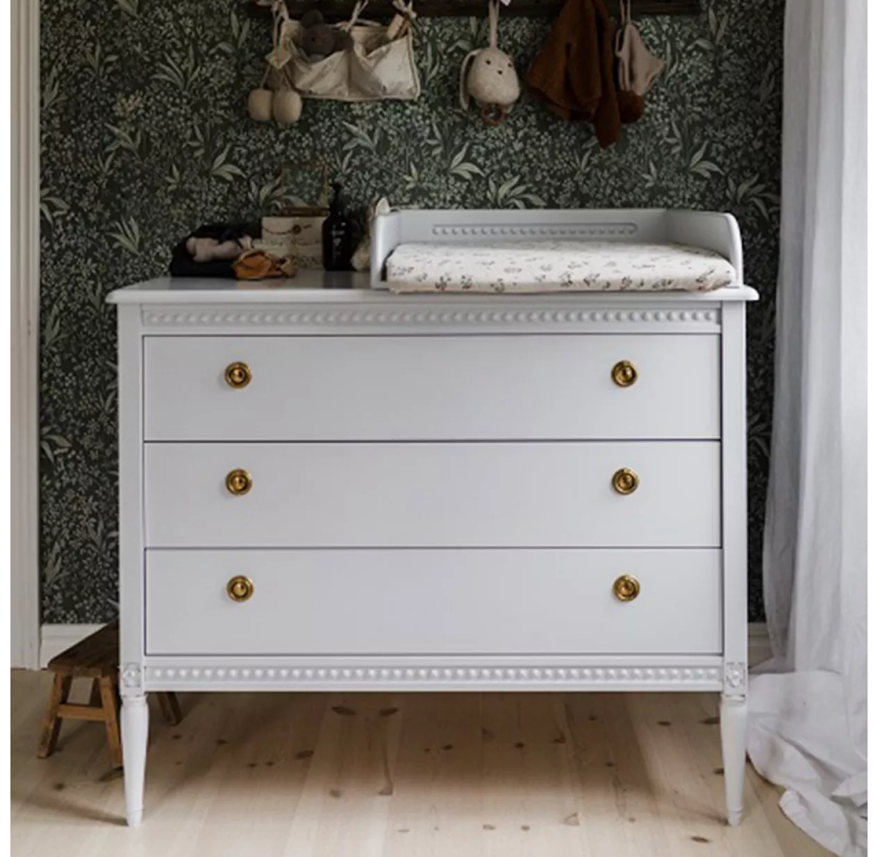 Gustavienne Commode 3 Tiroirs - Blanc – Image 2