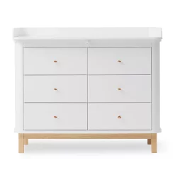 Oliver Furniture Commode Avec Grand Plan à Langer Wood - Chêne / Blanc