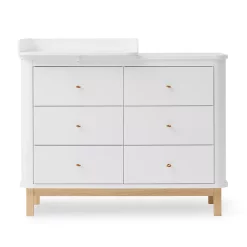 Oliver Furniture Commode Avec Petit Plan à Langer Wood - Chêne / Blanc