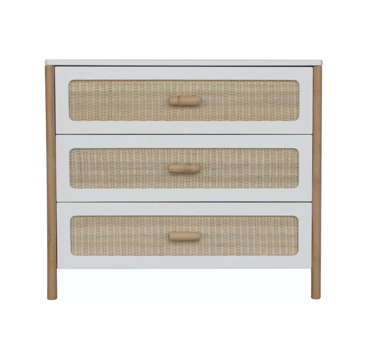 Theo Commode Cèdre Et Rotin Océania - Blanc