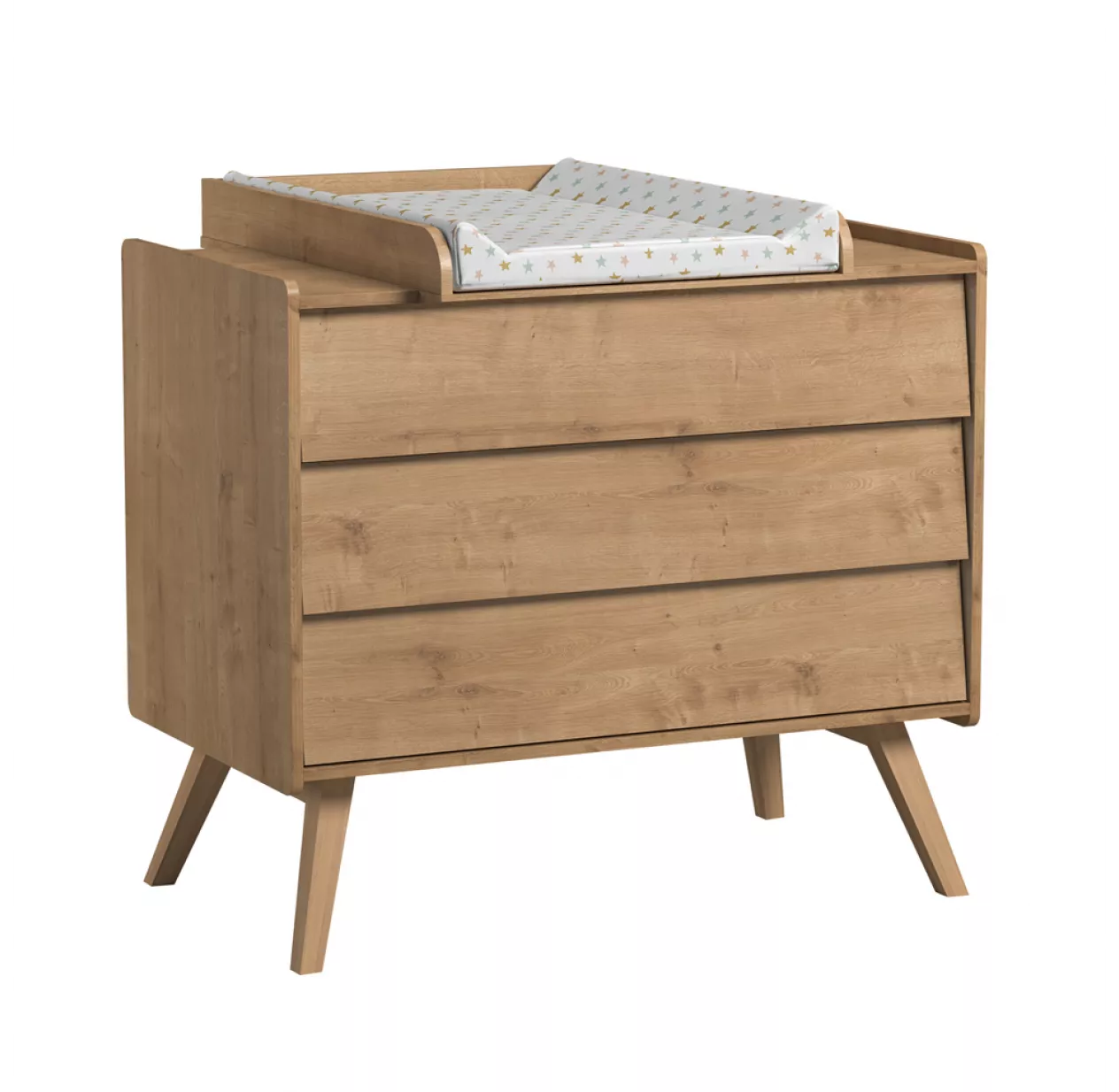 VOX Commode 3 Tiroirs à Langer Vintage - Chêne – Image 2