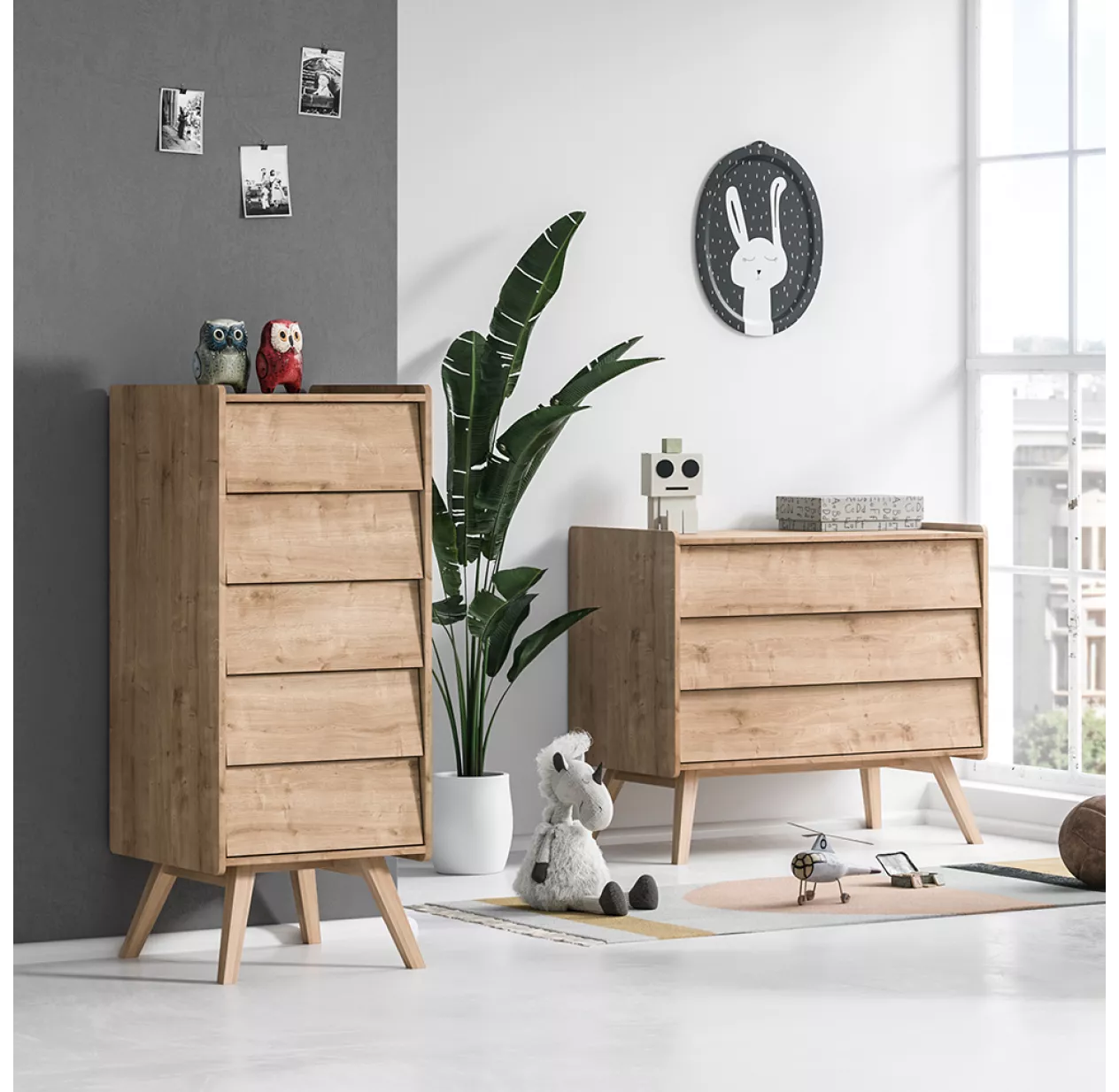 VOX Commode 3 Tiroirs à Langer Vintage - Chêne – Image 3