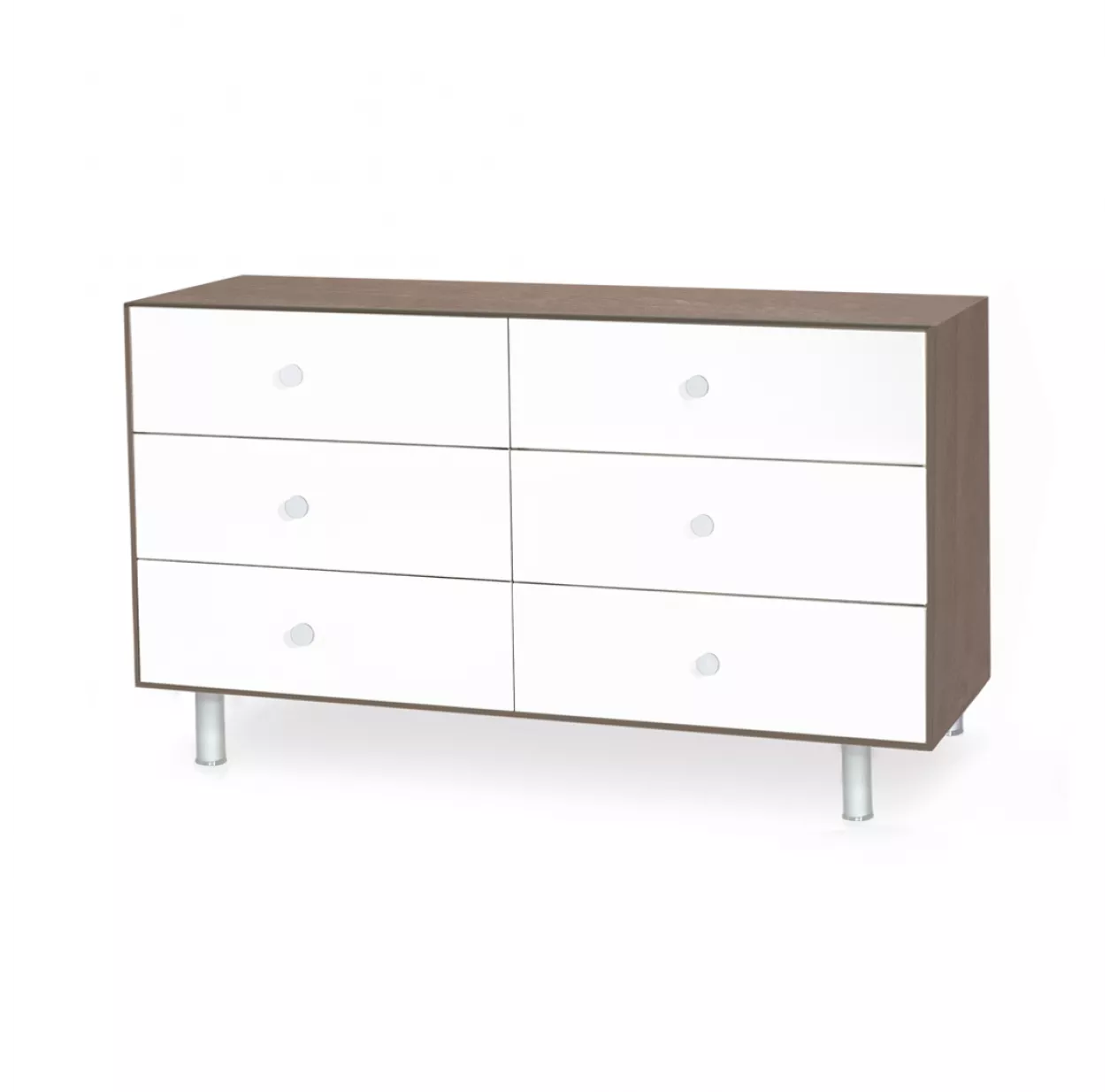 Oeuf NYC Commode Merlin Classic 6 Tiroirs - Blanc/Noyer