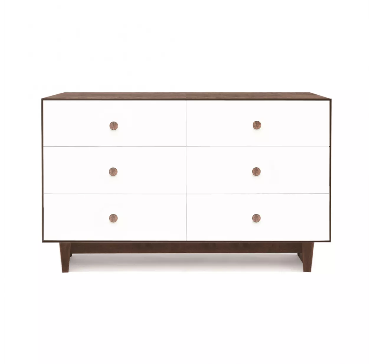 Oeuf NYC Commode Merlin Rhea 6 Tiroirs - Blanc/Noyer