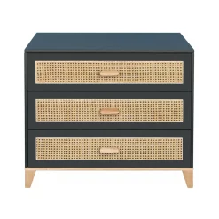 Theo Commode En Bois Et Cannage Rotin Nami - Noir