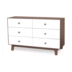 Oeuf NYC Commode Merlin Sparrow 6 Tiroirs - Blanc/Noyer