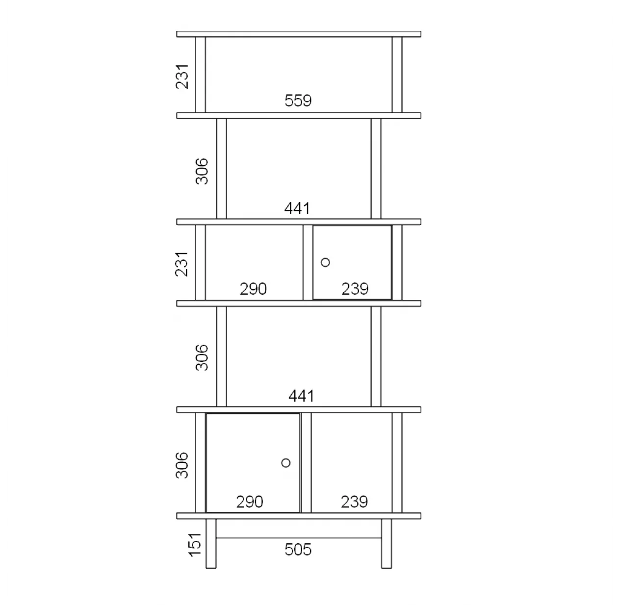 Oeuf NYC Bibliothèque Mini Library Verticale - Bouleau