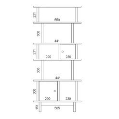Oeuf NYC Bibliothèque Mini Library Verticale - Noyer