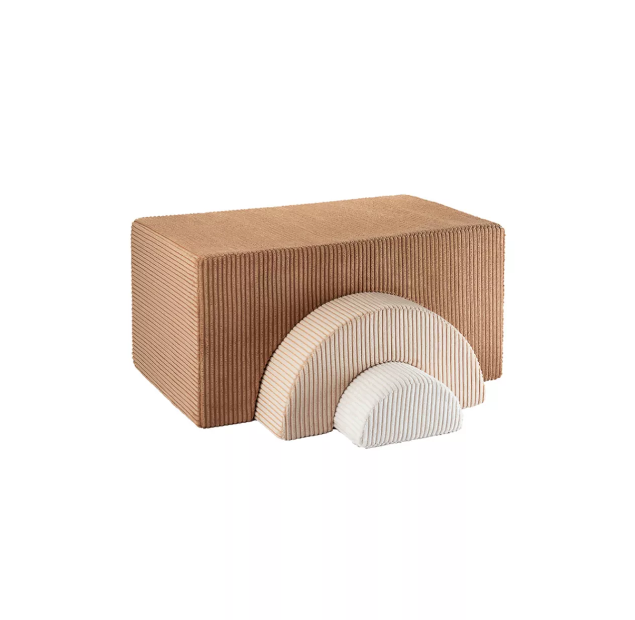 Wigiwama Trio De Poufs Rainbow En Velours Côtelé - Toffee