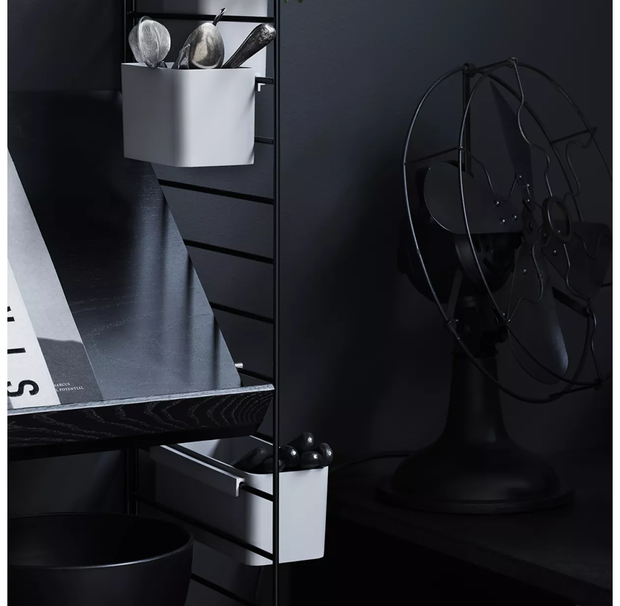 String Furniture Etagère Pour Magazines - Noir – Image 2