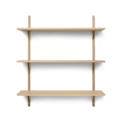 Ferm LIVING Etagère Sector Triple T/W - Chêne/Laiton