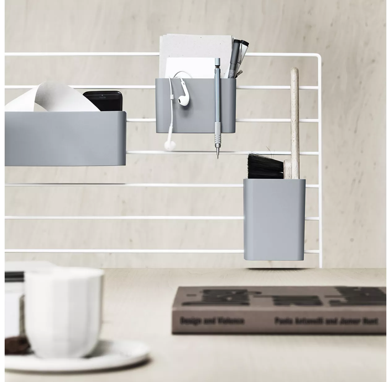 String Furniture Panneau En Métal Pour Bureau - Blanc – Image 2