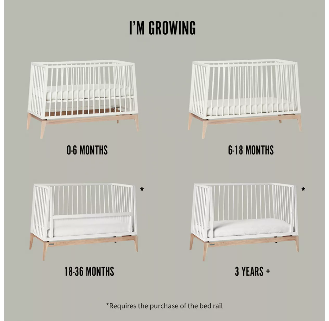 Leander Lit Bébé Luna 60 X 120 Cm - Gris – Image 3