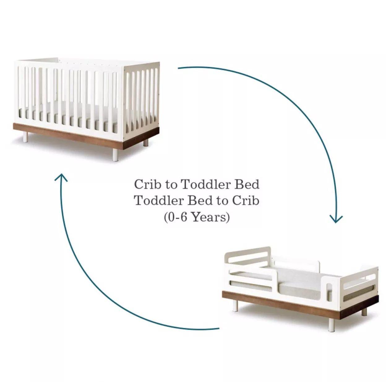 Oeuf NYC Lit Bébé évolutif Classic - Noyer – Image 2