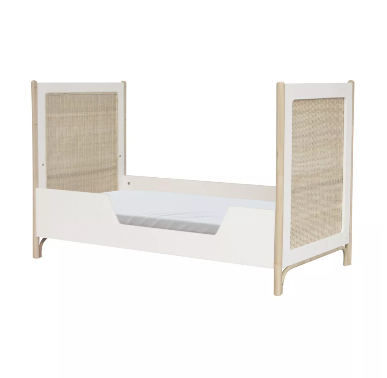 Theo Lit Bébé évolutif Cèdre Et Rotin Océania 60x120cm - Blanc – Image 10