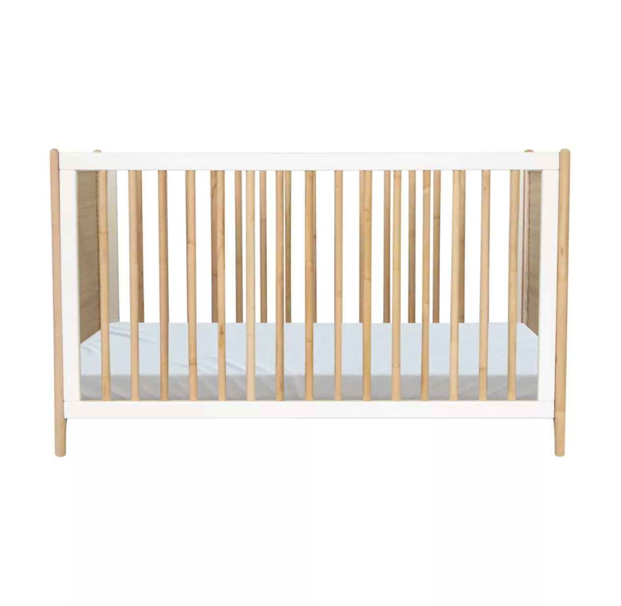 Theo Lit Bébé évolutif Cèdre Et Rotin Océania 60x120cm - Blanc – Image 3
